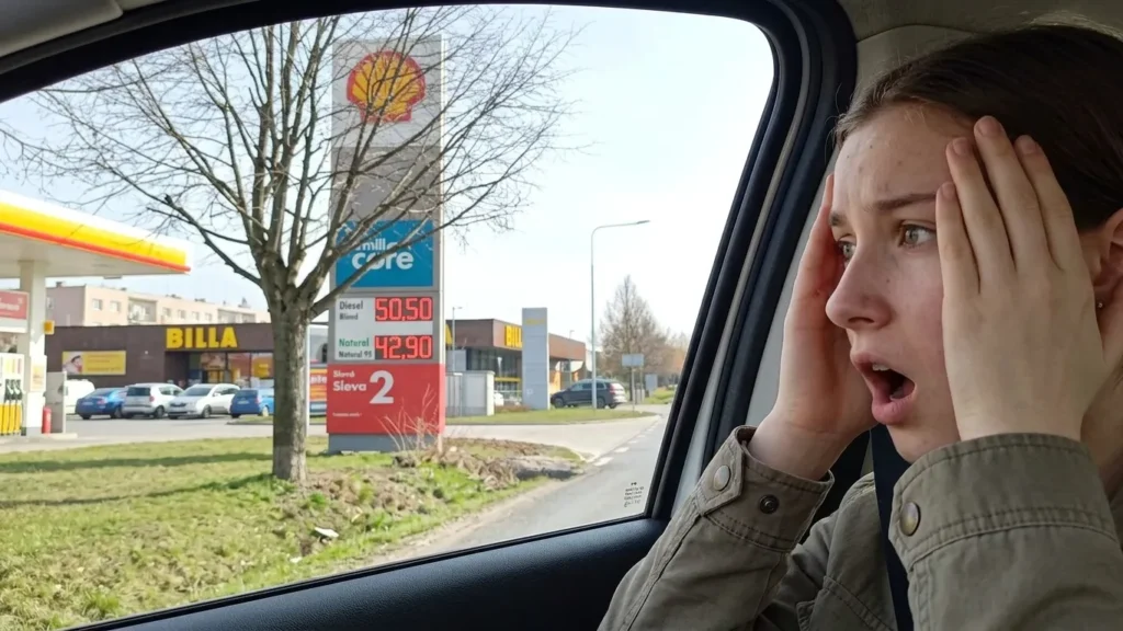 Brutální zdražování a cena nafty v ČR.Noční můra nafta přes 50, dívka je zoufalá